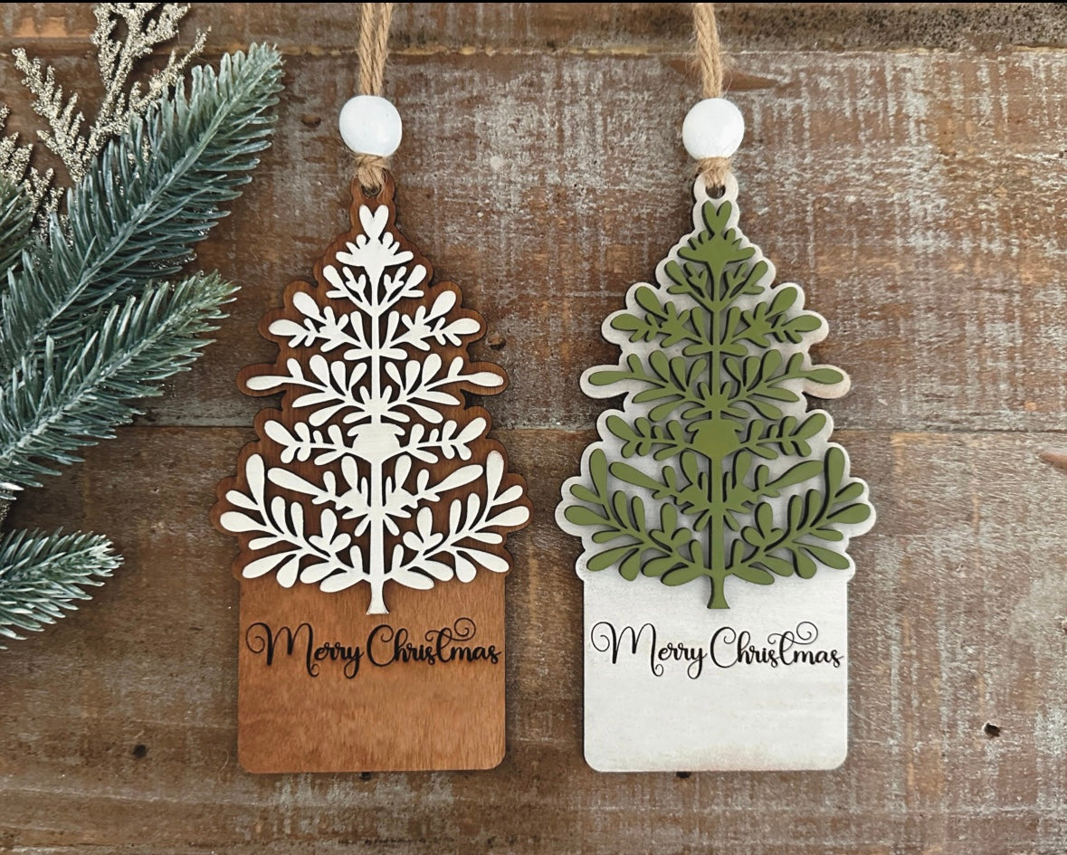 Layered Christmas Tree Ornaments